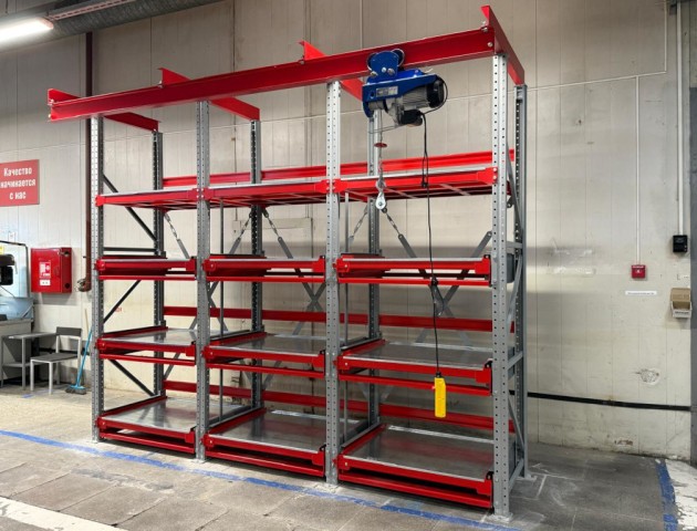 стеллажи для цеха с электрической талью